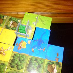 Kingdomino example with the dragon and the monster in the lake
